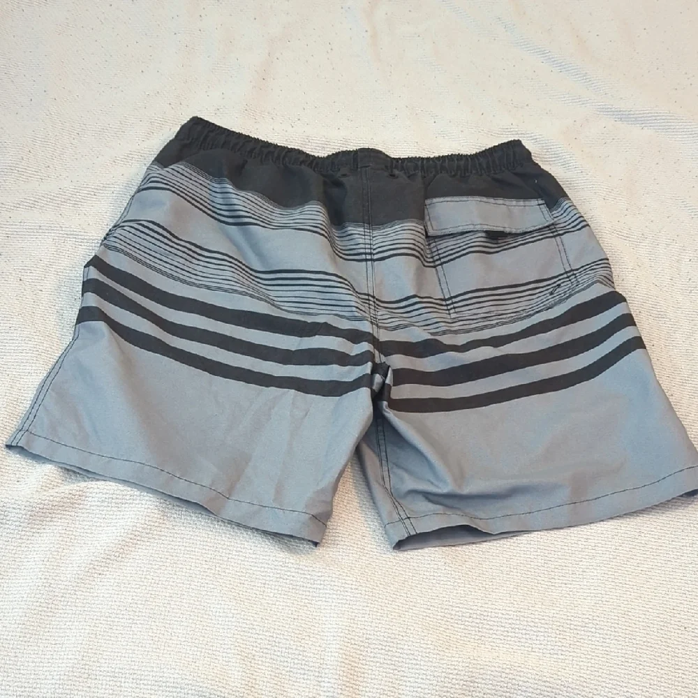 Kirkland Signature Gray and Black Swim Trunks Modern Design
